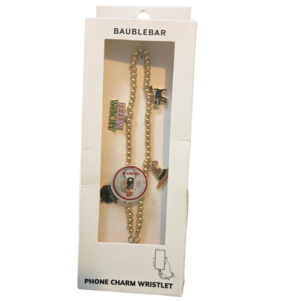 Baublebar Halloween Feelin' Witchy Phone Charm Wristlet NIB Gold Tone